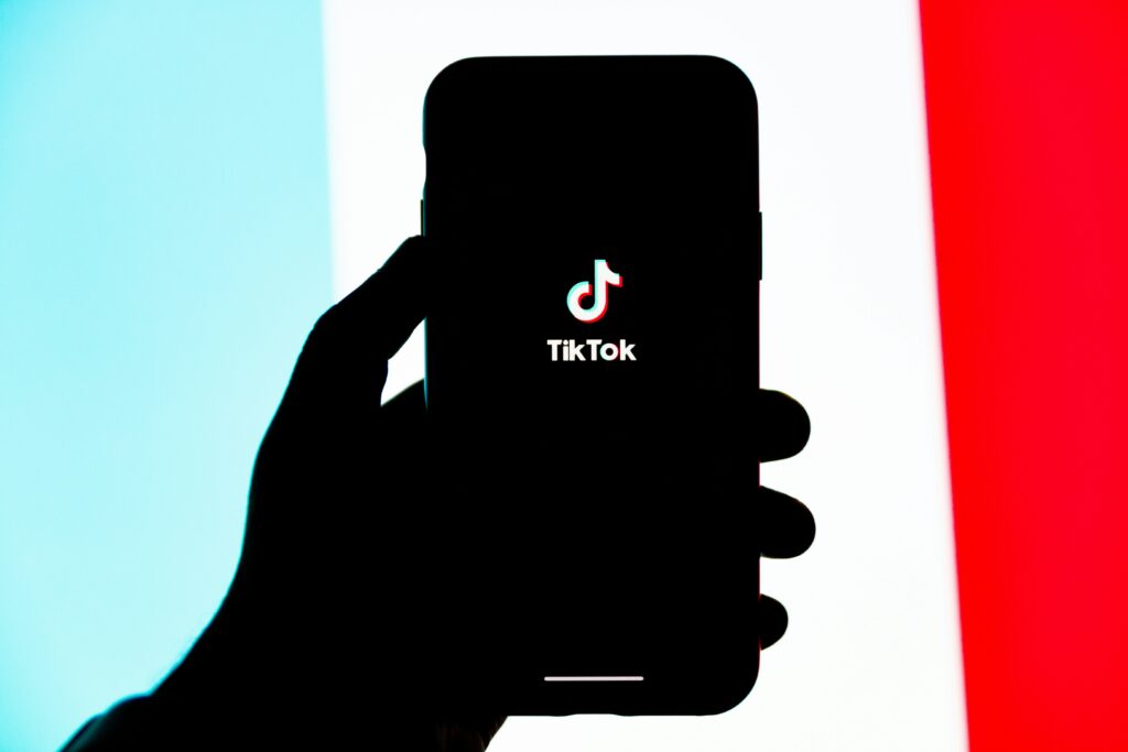 An image representing TikTok, a social media app where users can produce and distribute short videos.